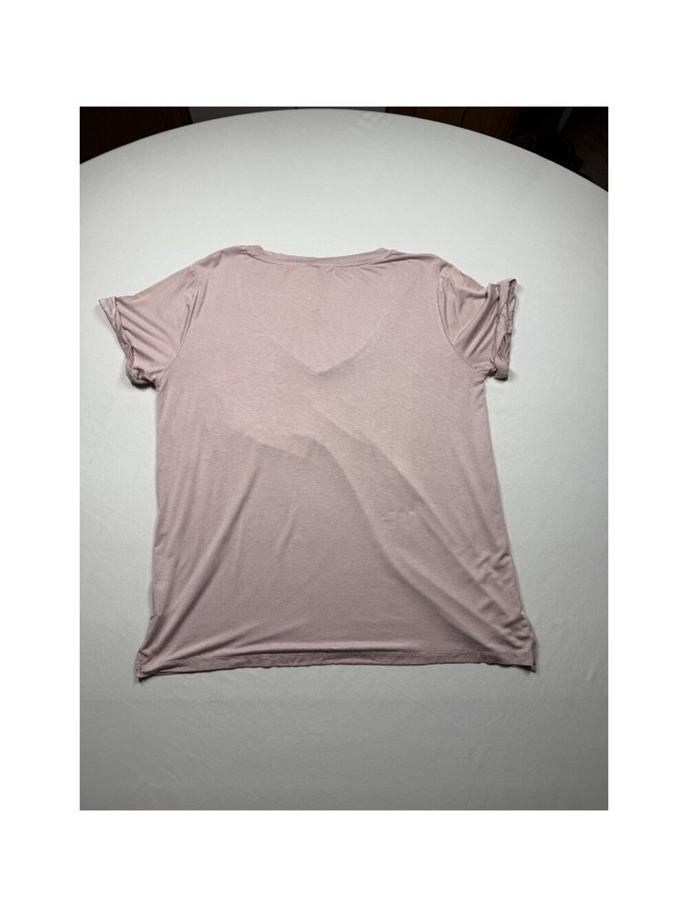 Mystree Dusty Mauve/Rose V Neck Pocket Tee Short Sleeve Relaxed Top L NWT - Picture 3 of 8